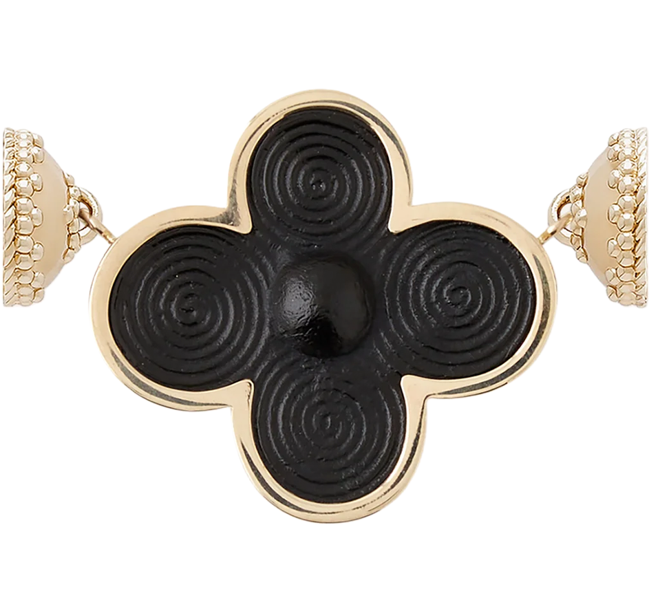 Classic Black Chiara Glass Petal Centerpiece