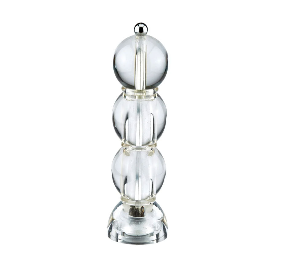 Clear Icy Bobbin Salt or Pepper Mill 10"