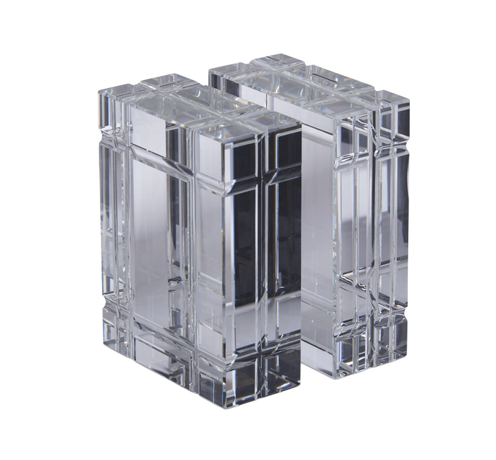 Crystal Glass Etched Bookend (set/2)