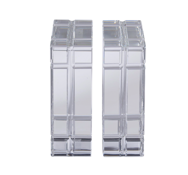 Crystal Glass Etched Bookend (set/2)