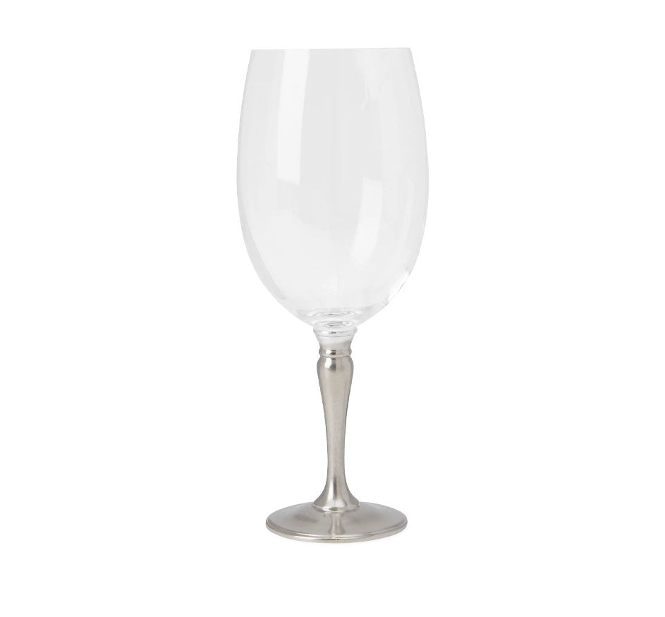 Classic Large All Purpose Wine Glass With Pewter Stem