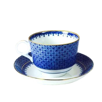 Lace Teacup & Saucer in Blue