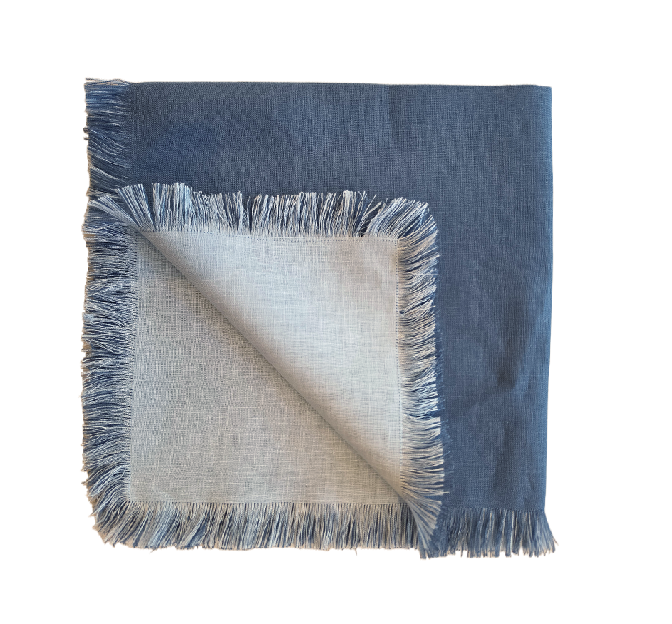 Double Sided Fringe Linen Napkins (In 5 Colors)