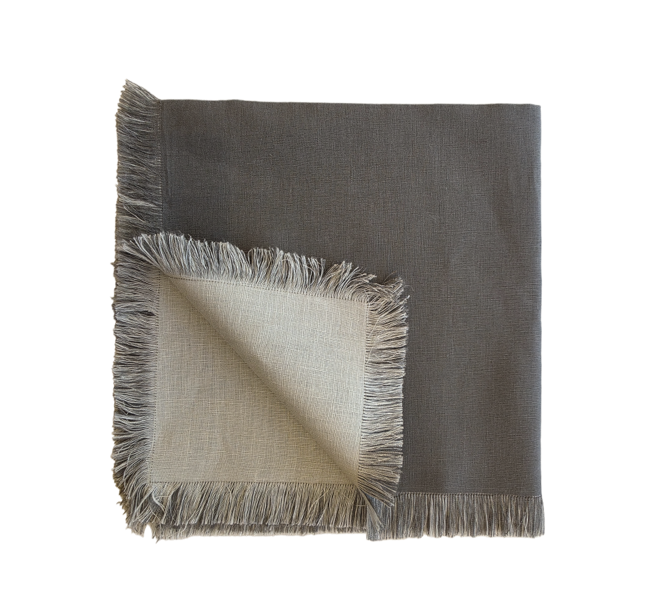 Double Sided Fringe Linen Napkins (In 5 Colors)