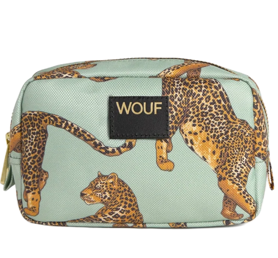 Emerald Leopard Makeup Bag