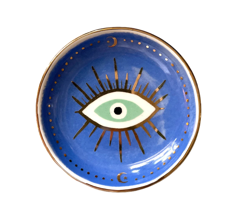 Evil Eye Porcelain Trinket/Dice Dish