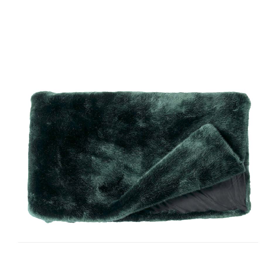 Couture Emerald Mink Faux Fur Throws