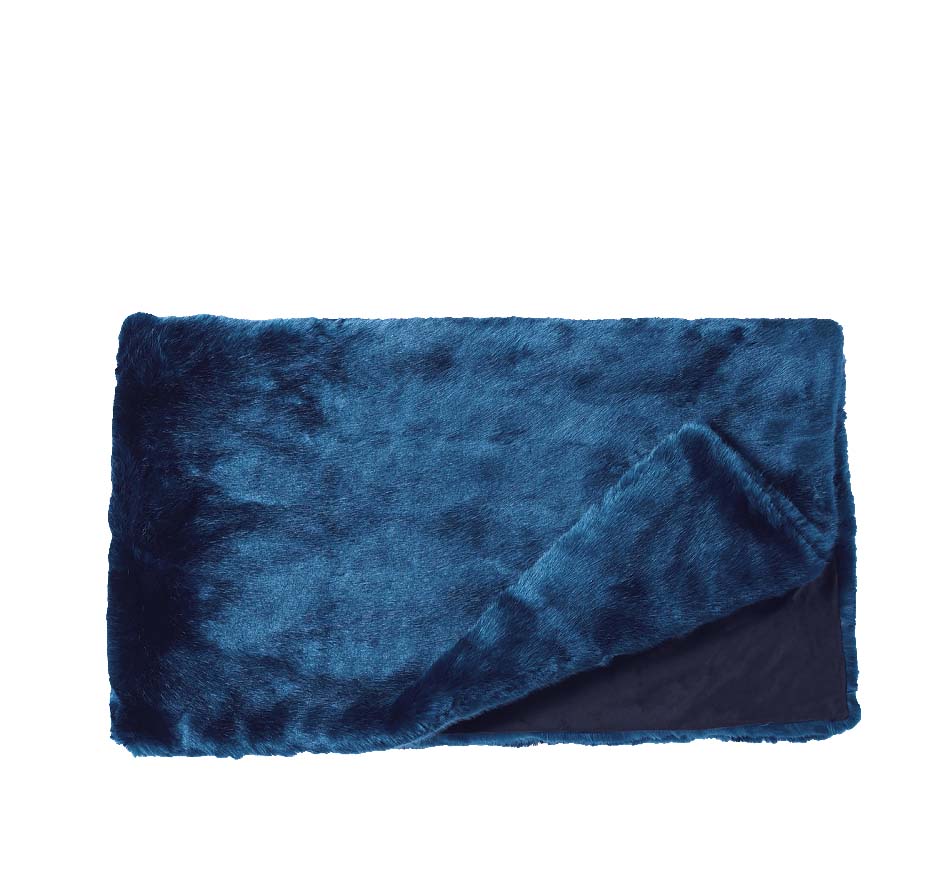 Couture Sapphire Mink Faux Fur Throw