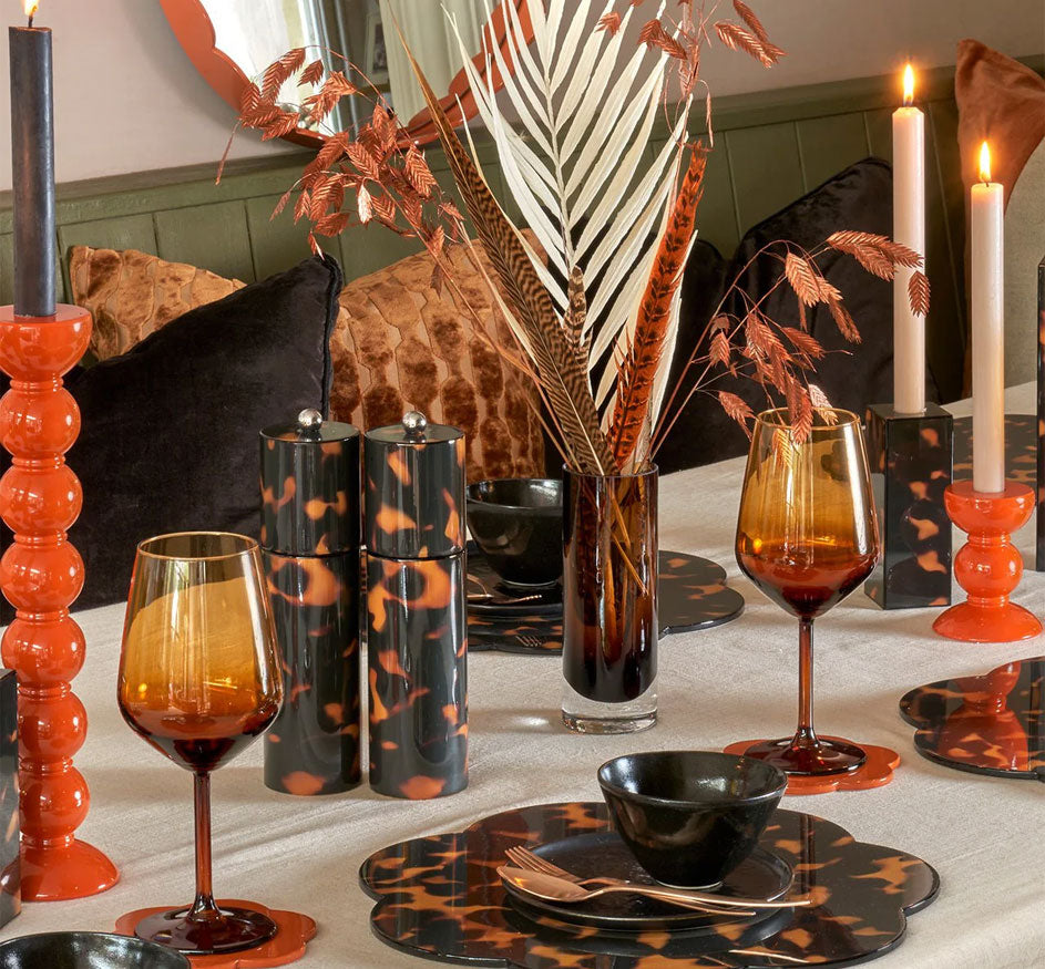Faux Tortoiseshell Round Column Salt or Pepper Mill