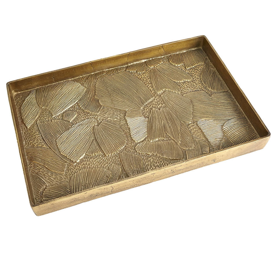 Flora Tray Antique Brass