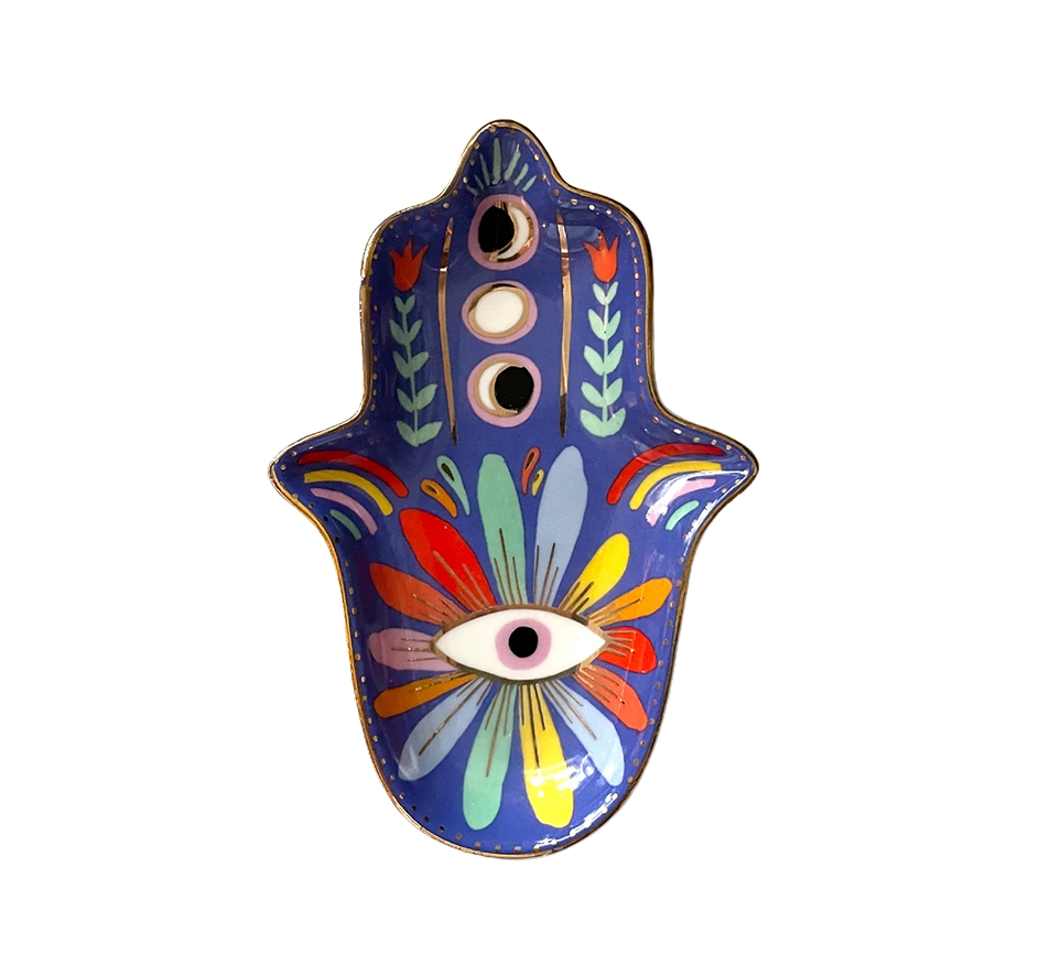 Hamsa Porcelain Trinket/Dice Dish