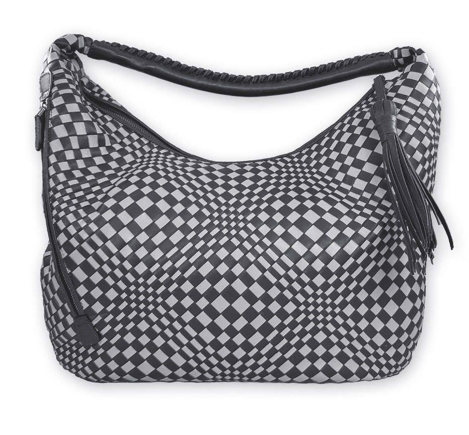 Sera Italian Leather Hobo Side Zip Bag – Blue Perla