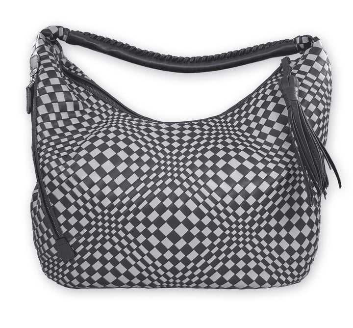 Sera Italian Leather Hobo Side Zip Bag – Blue Perla