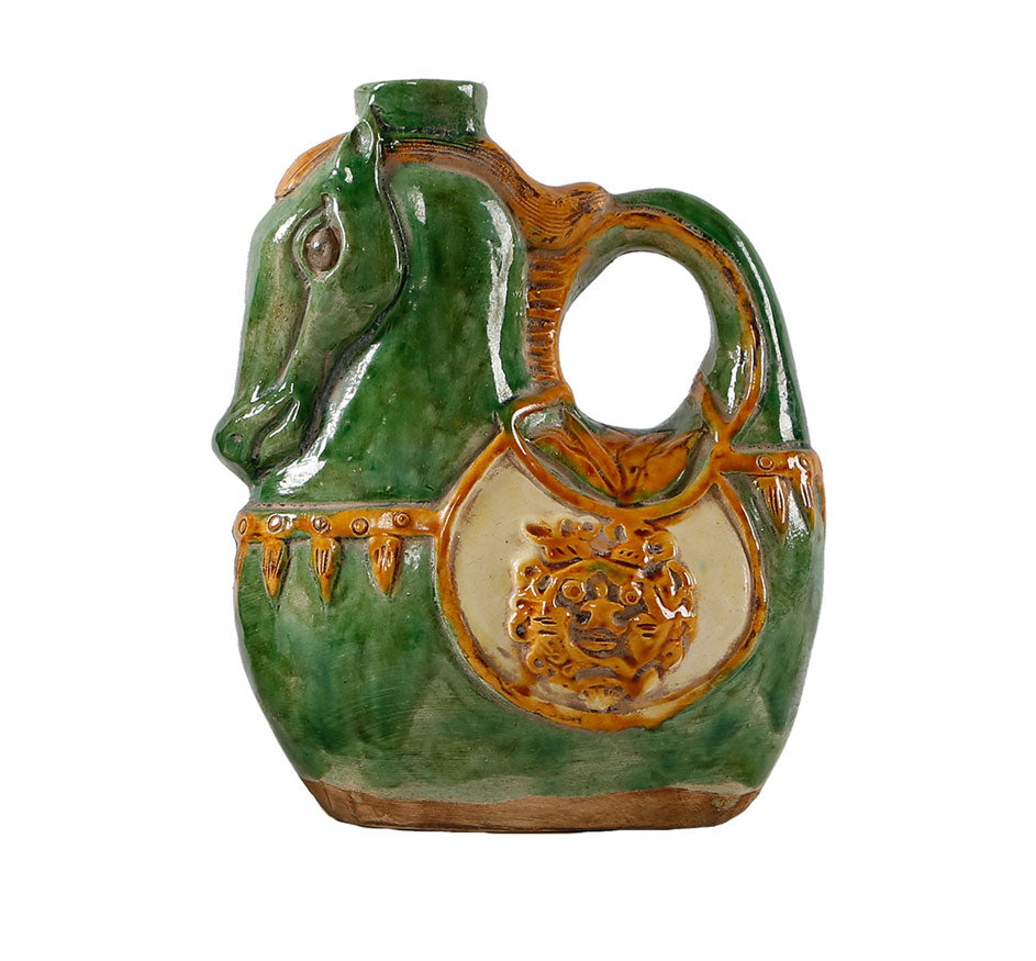 Horse Shaped Vase with 3 Glazes