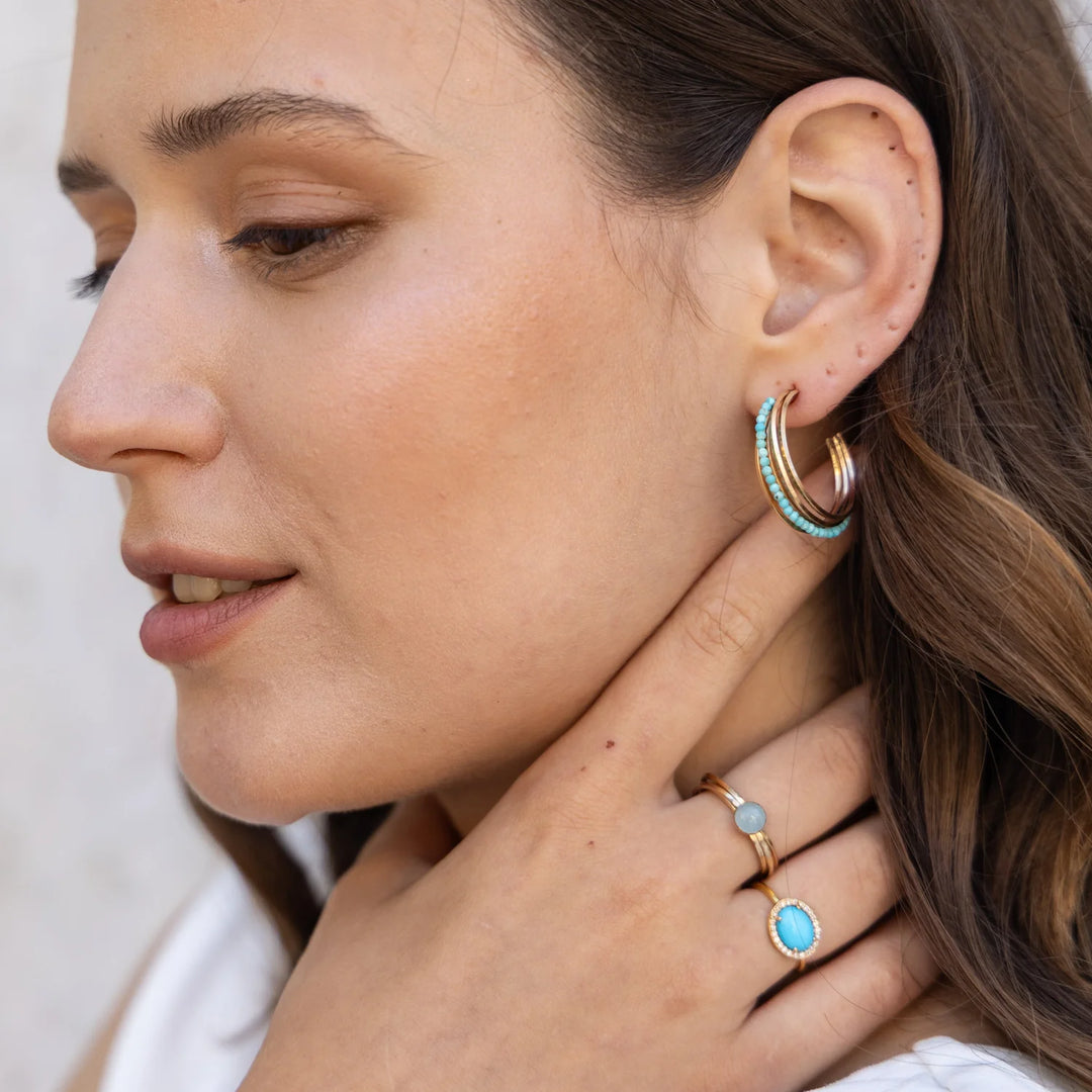 Mia Multi Hoop Turquoise Earrings