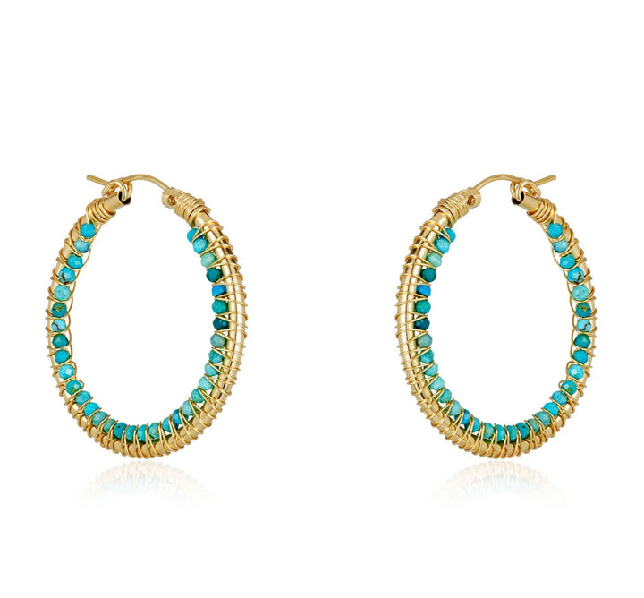 Inner Wrap Turquoise Hoops