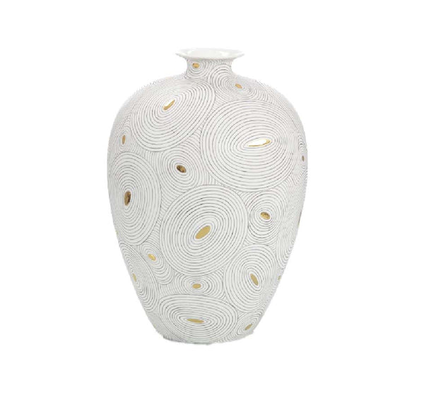 White Porcelain Vase with Gold