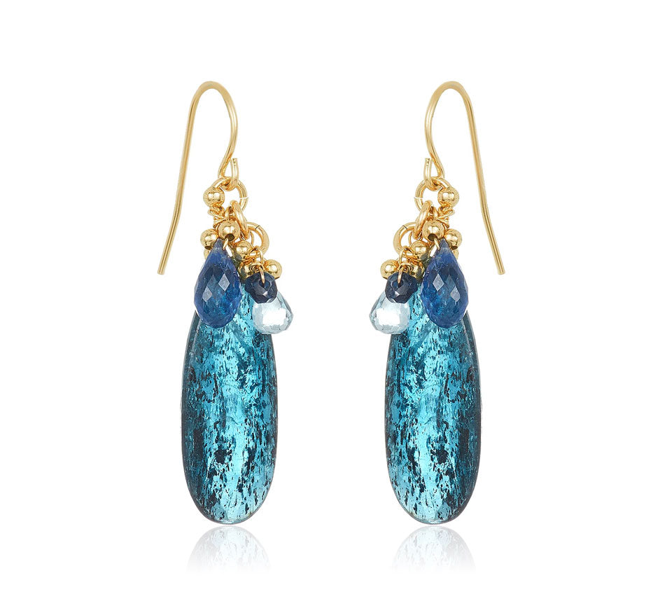 Kyanite Long Pear Earrings