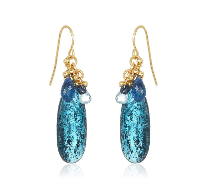 Kyanite Long Pear Earrings