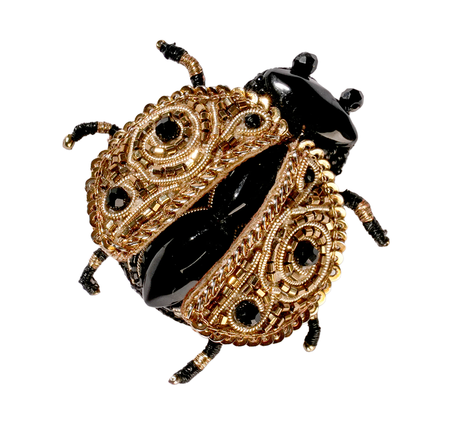Ladybug Beaded Brooch
