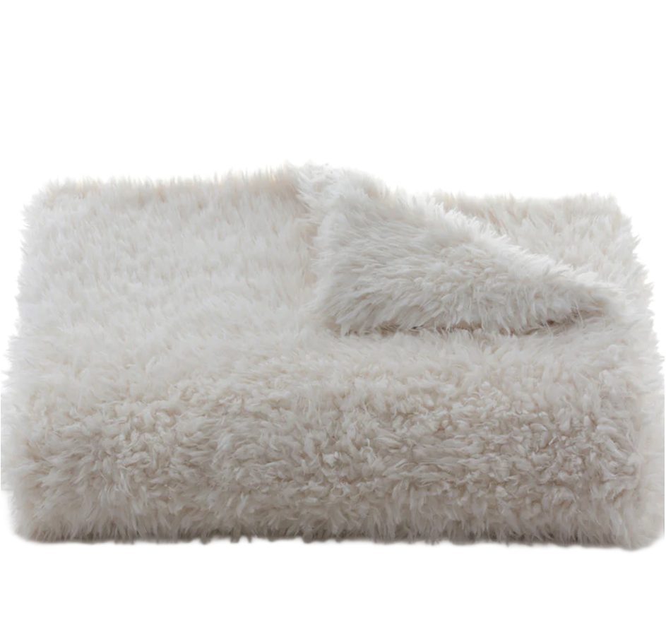 Lamb Wool Throw in Ivory