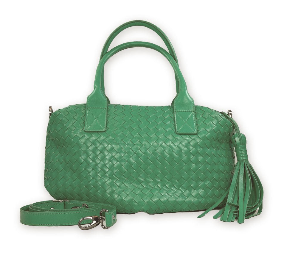 Sera Italian Leather Large 3 Section Pouch Satchel Bag