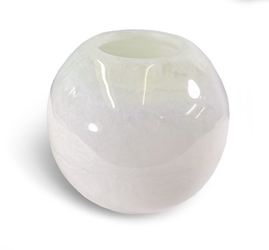 White Resin Round Vase