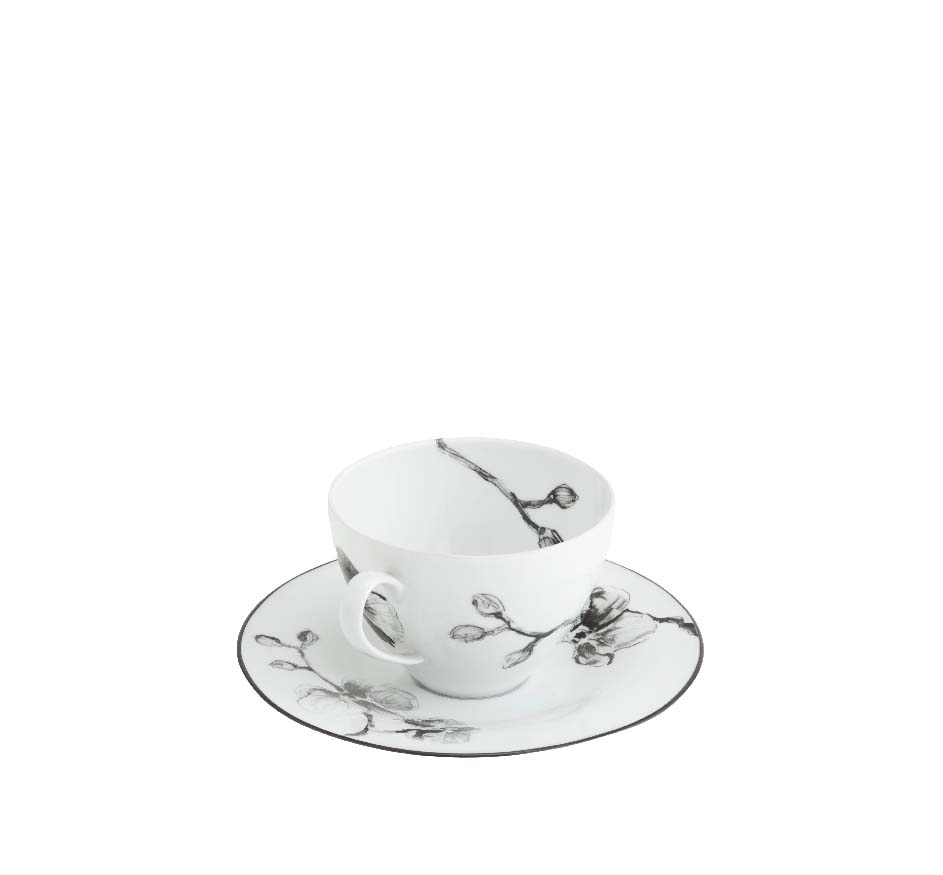 Black Orchid Cup & Saucer