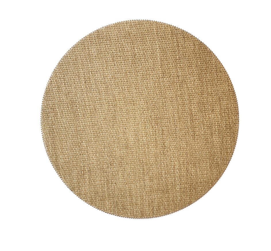 Reversible Round Placemat In Blue Bird/ Raphia