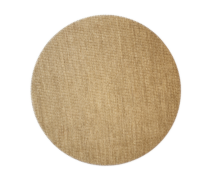 Reversible Round Placemat In Blue Bird/ Raphia