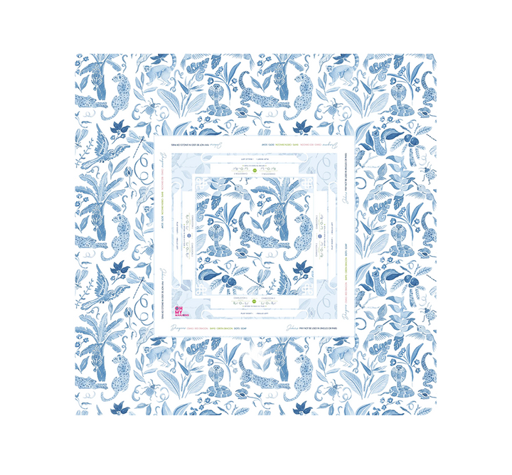 Mahjong Tablecloth - Amazon Blue