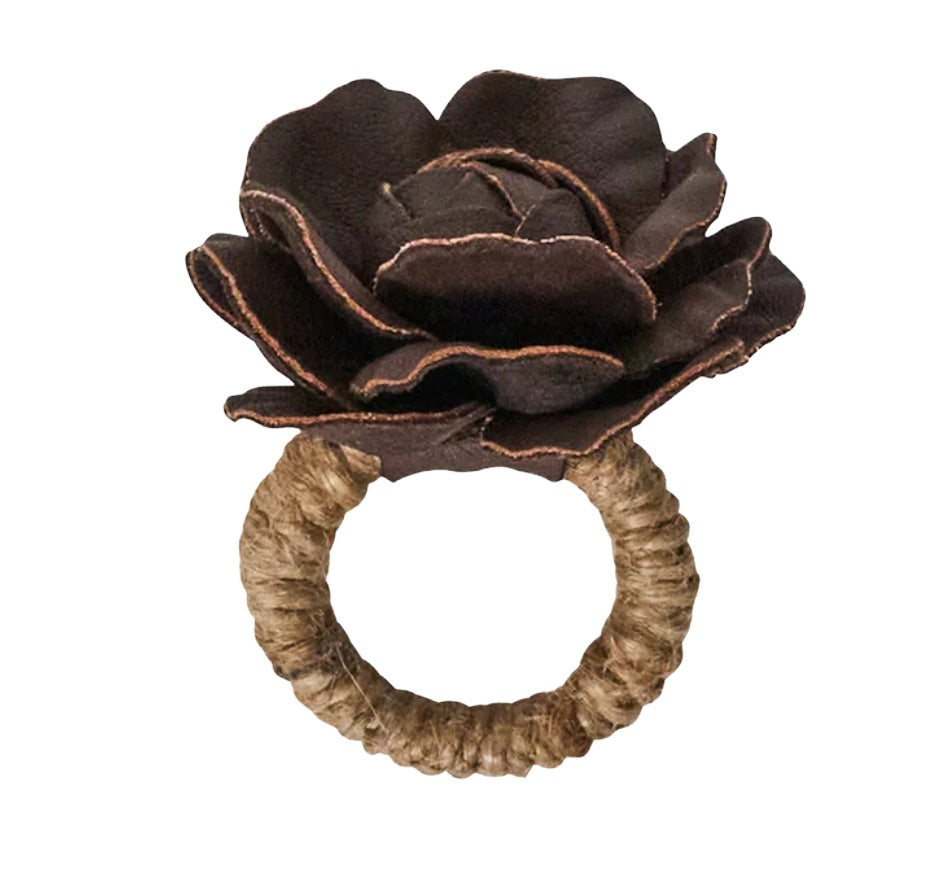 Camellia Napkin Ring in Brown