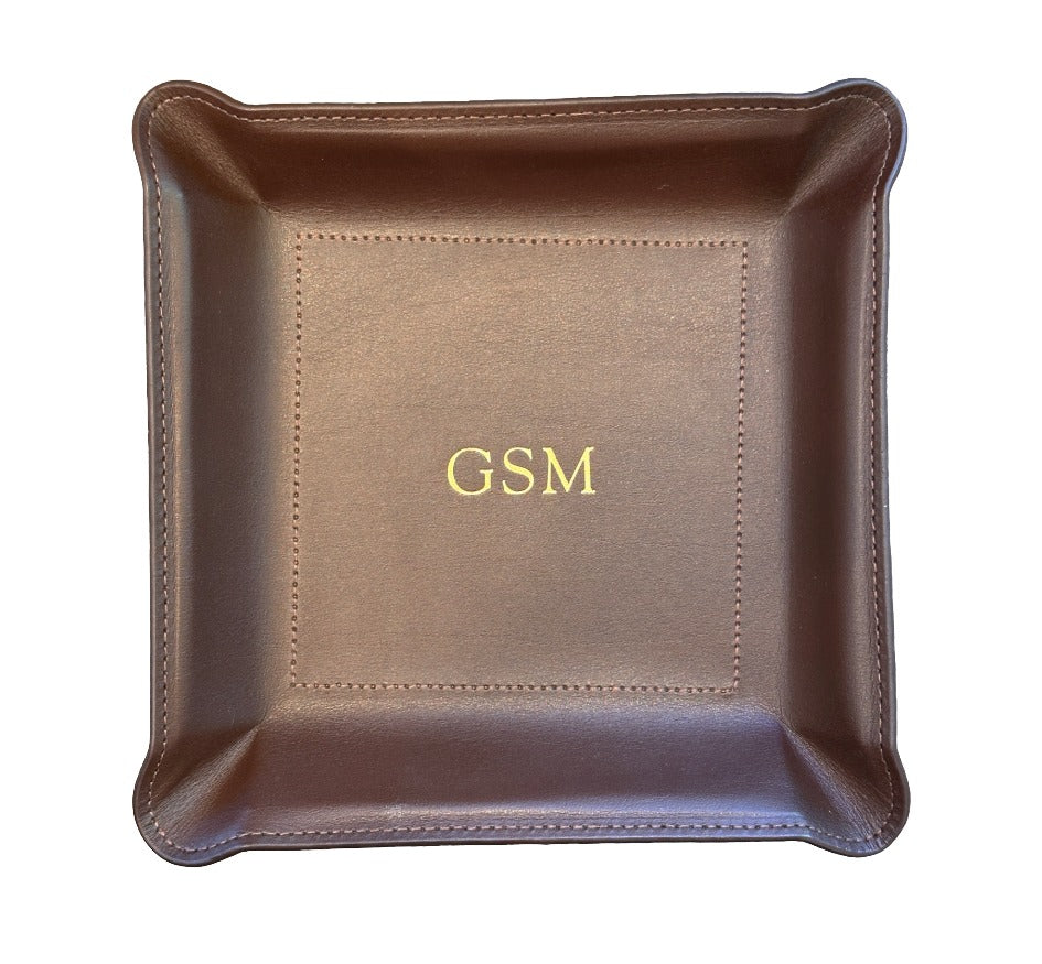 Personalized Leather Valet Tray