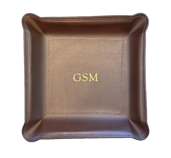 Personalized Leather Valet Tray