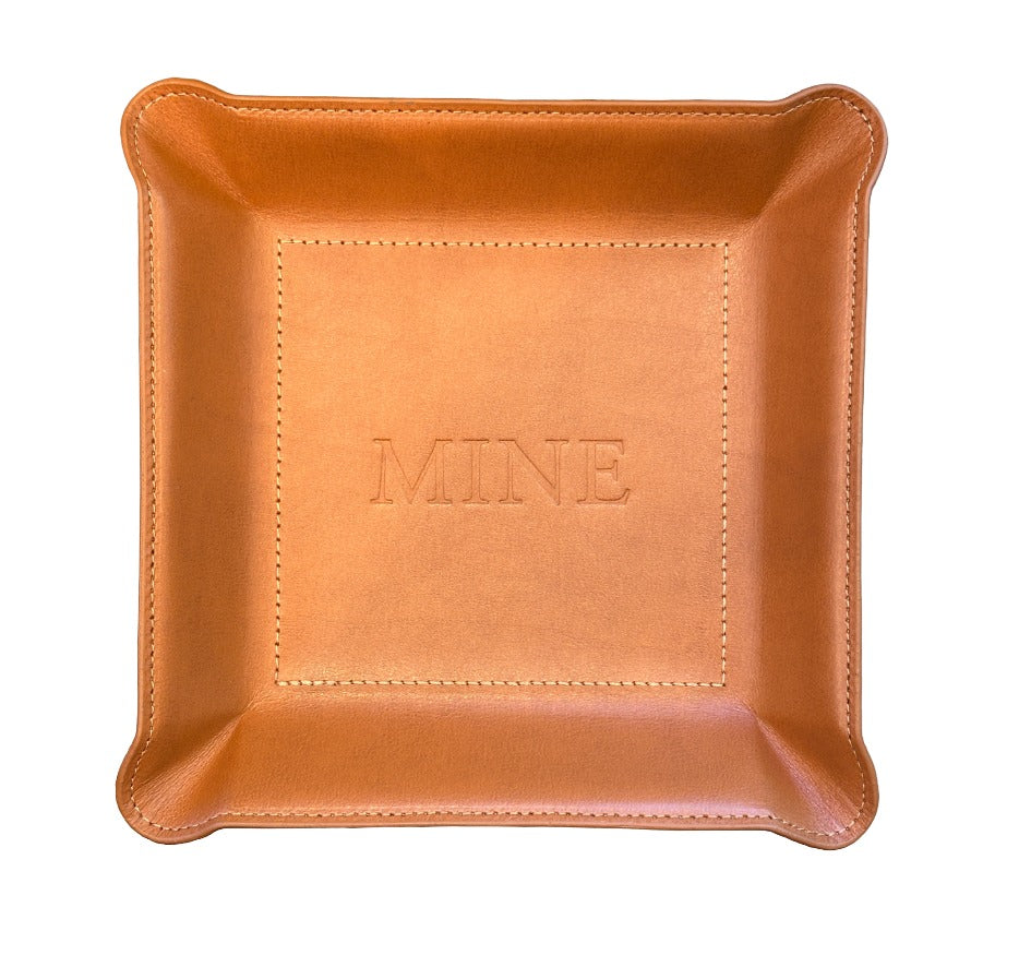 Personalized Leather Valet Tray