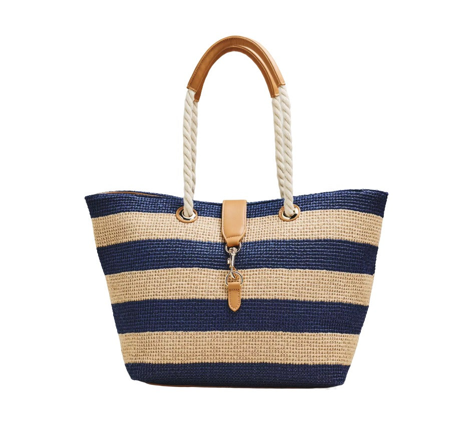 Rina Tote in Striped Navy