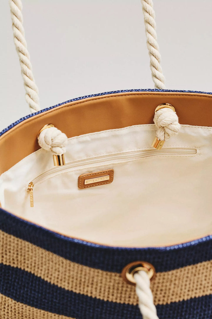 Rina Tote in Striped Navy