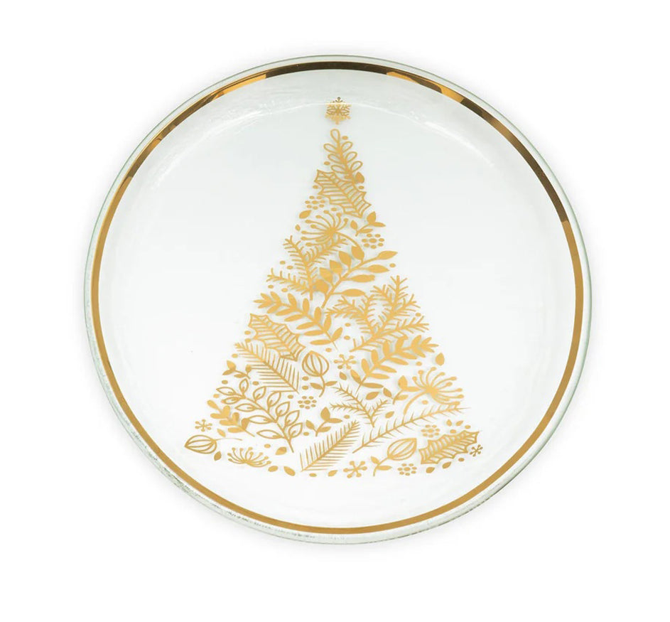 Christmas Tree Plate in Gold