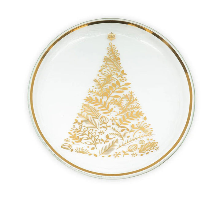 Christmas Tree Plate in Gold