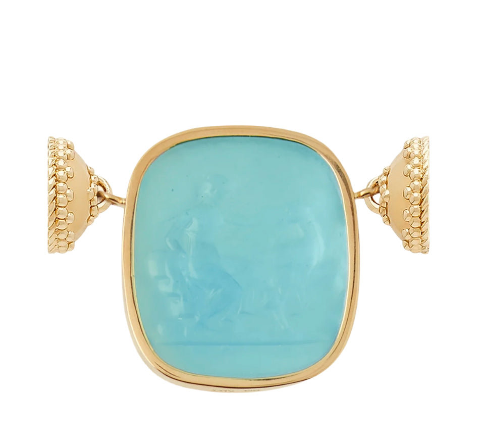 Diana Italian Glass Centerpiece In Aqua