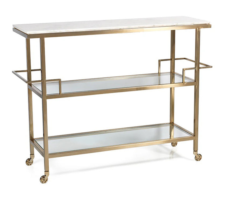 Porto Servo Metal & Marble Bar Cart