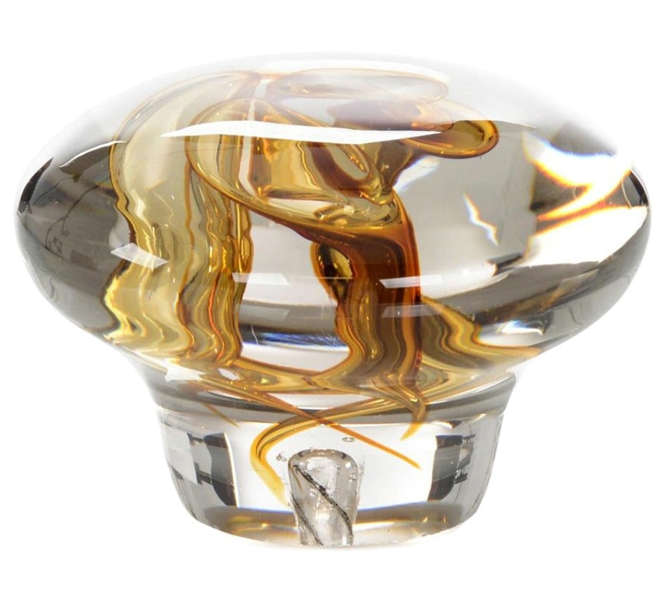 Abstract Amber Handblown Glass Sculpture