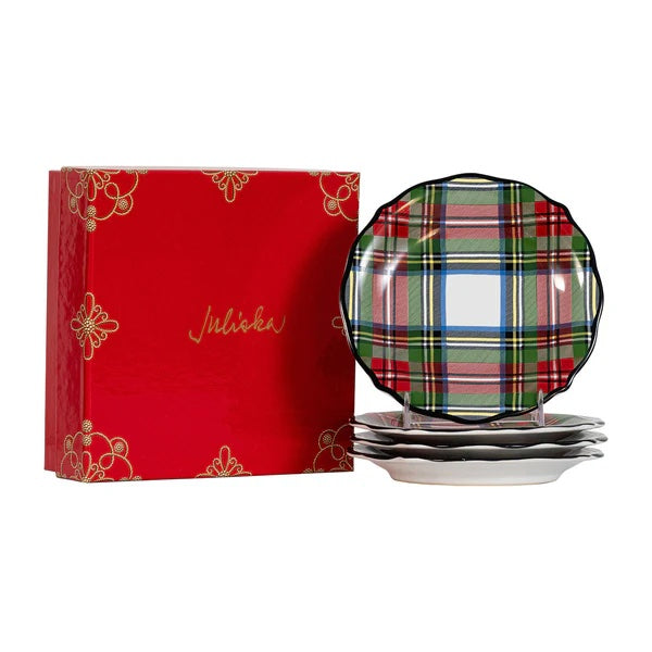 Stewart Tartan Cocktail Plates (Set of 4)