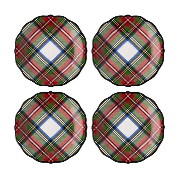 Stewart Tartan Cocktail Plates (Set of 4)