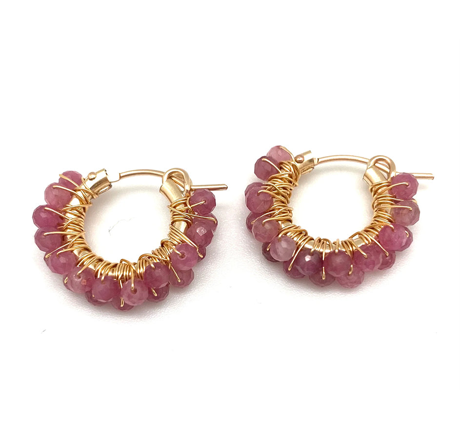 Diddi Beaded Hoop Earrings (5 Colors)