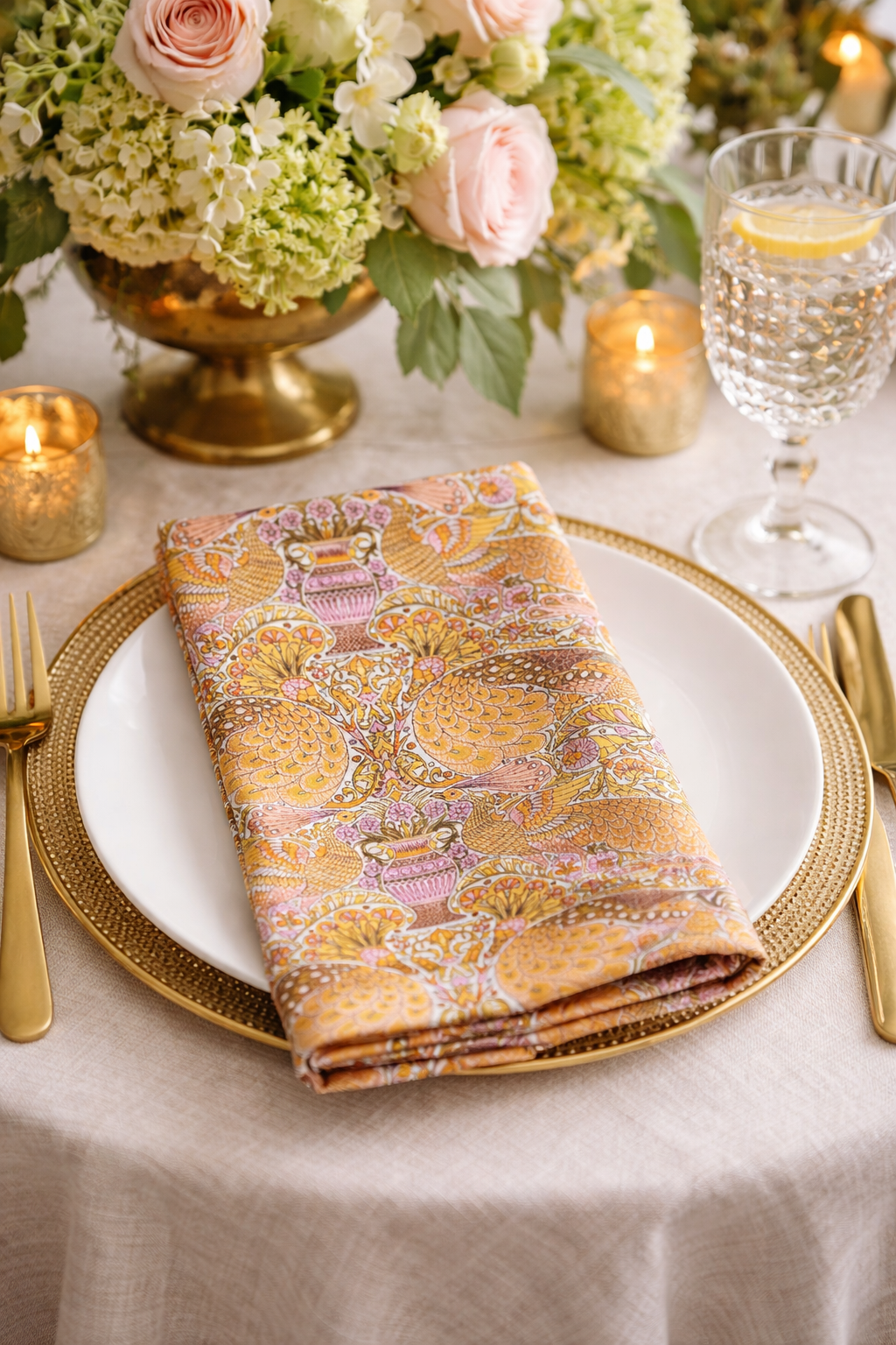 Liberty of London Napkin in Pink Peacock