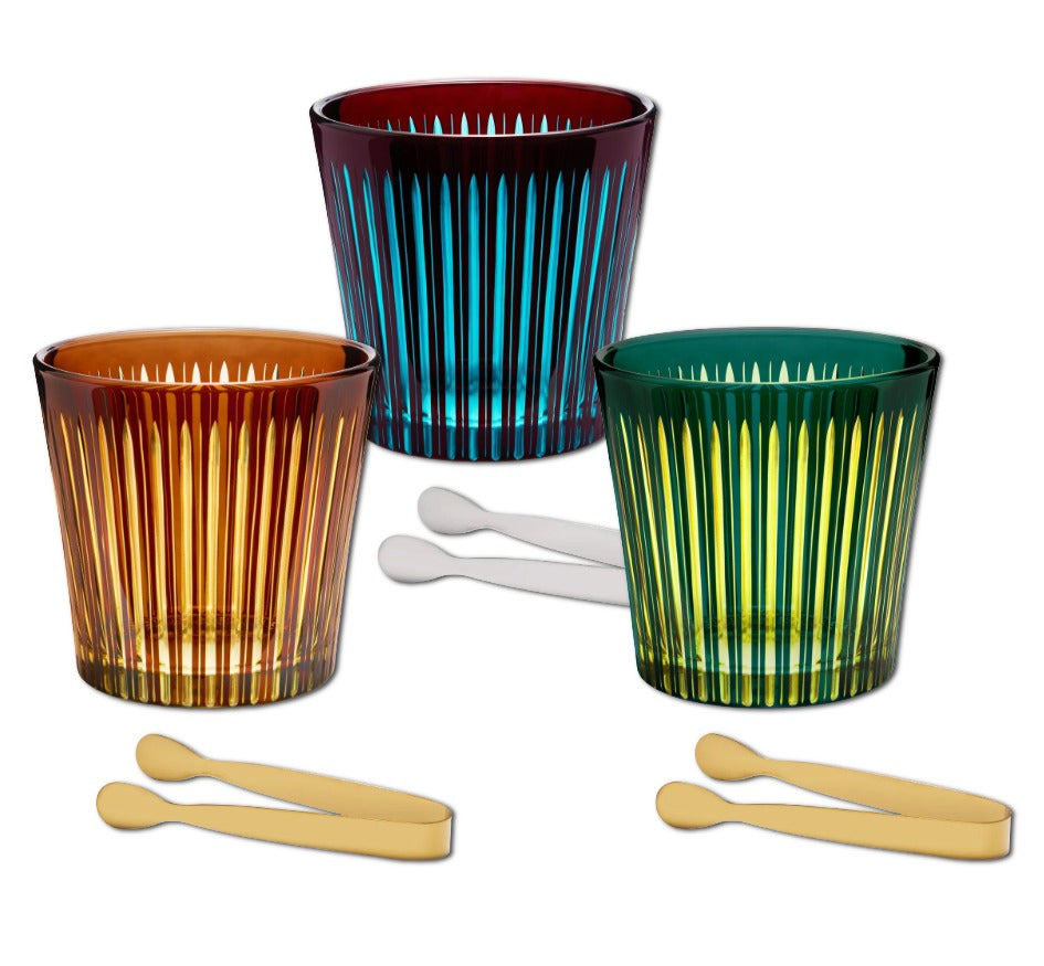 Prism Ice Bucket & Tongs (Available in 3 Colors)