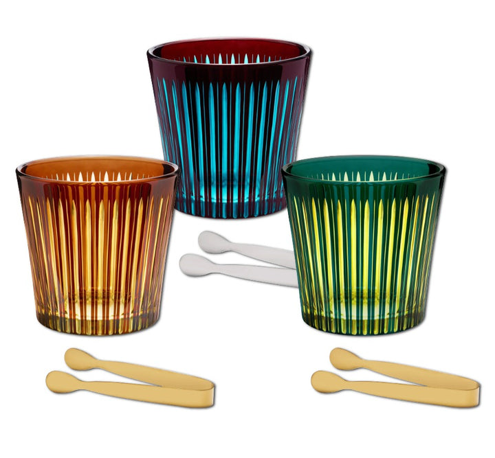 Prism Ice Bucket & Tongs (Available in 3 Colors)