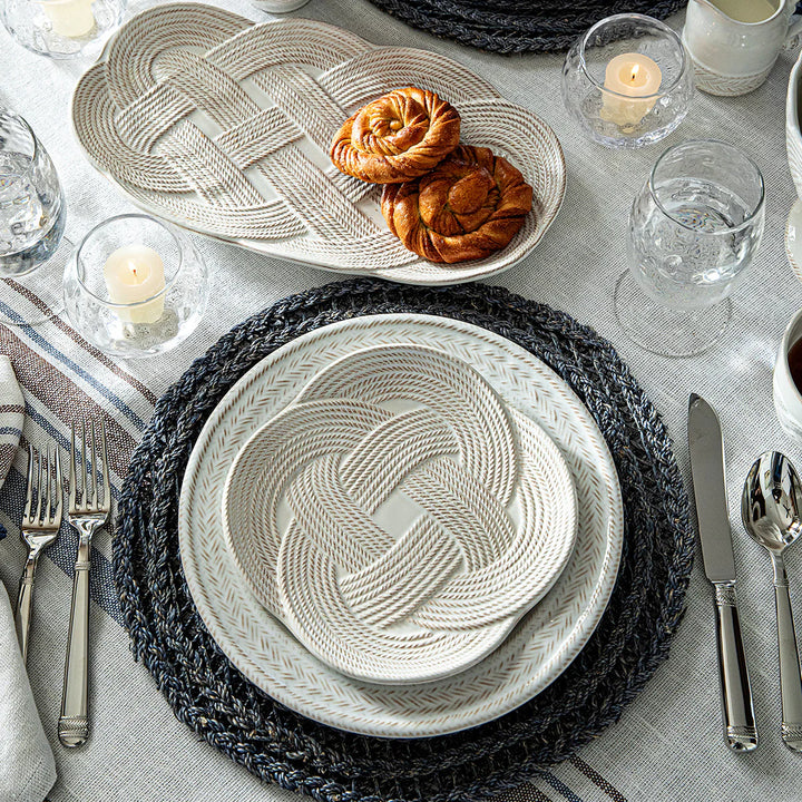 Le Panier Mystic Knot Dessert/Salad Plate in Whitewash