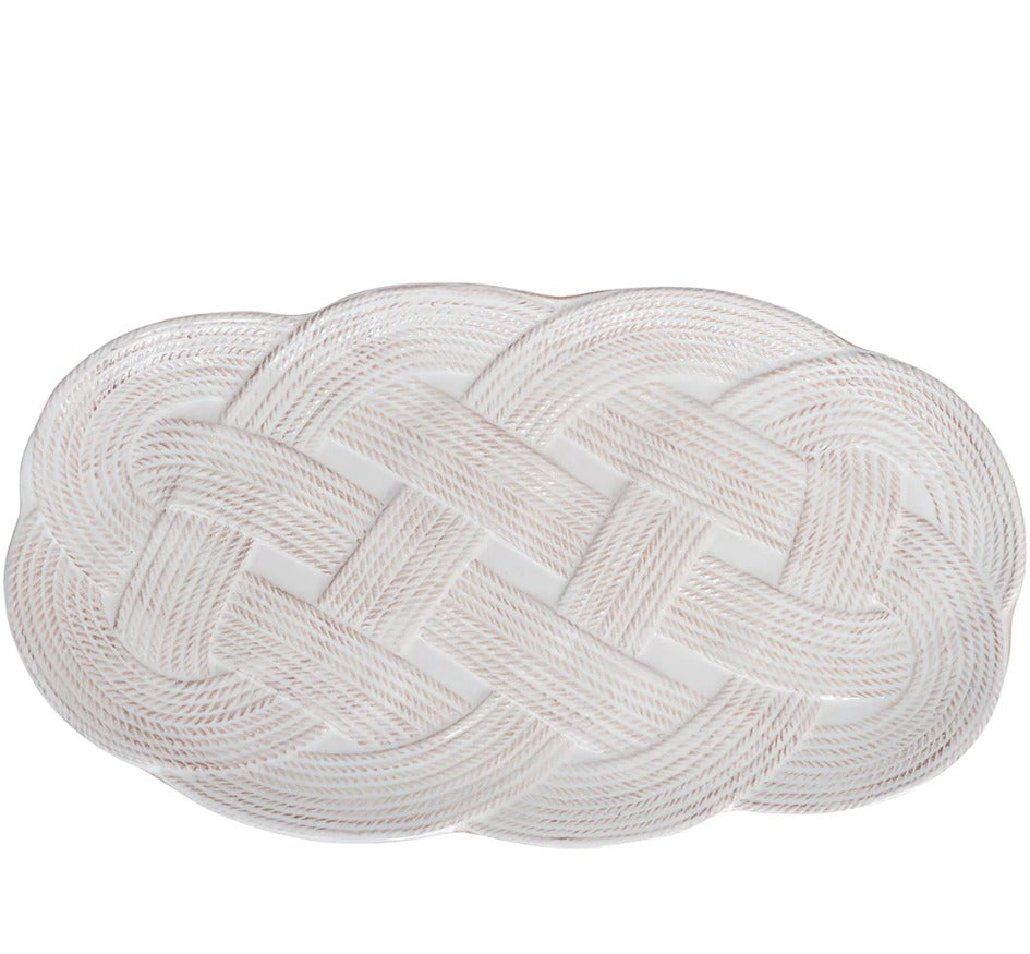 Le Panier Mystic Knot 15" Hostess Tray in Whitewash